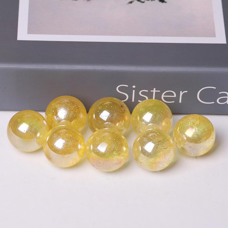 0.25kg Aura Yellow Crystal Spheres Best Crystal Wholesalers