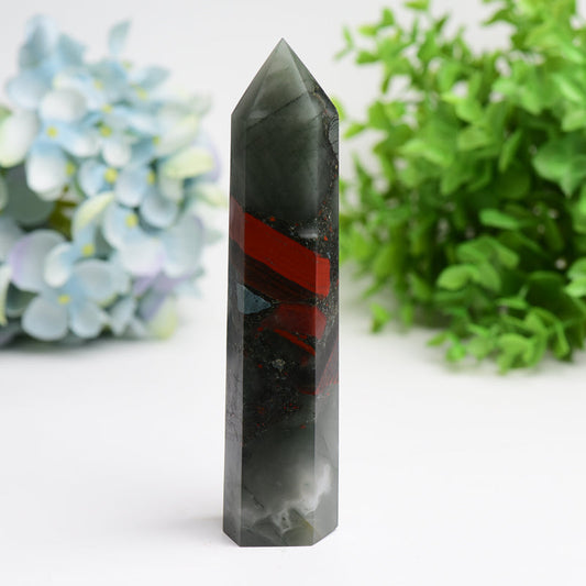 6.0"-8.0" Africa Blood Stone Crystal Tower Bulk Crystal wholesale suppliers