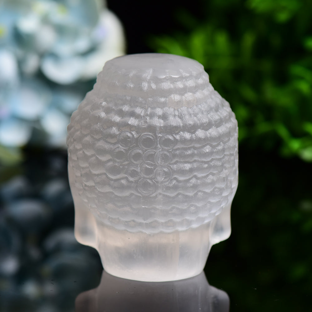 3.3" Selenite Carving Buddha Head Free Form Bulk WholesaleBest Crystal Wholesalers