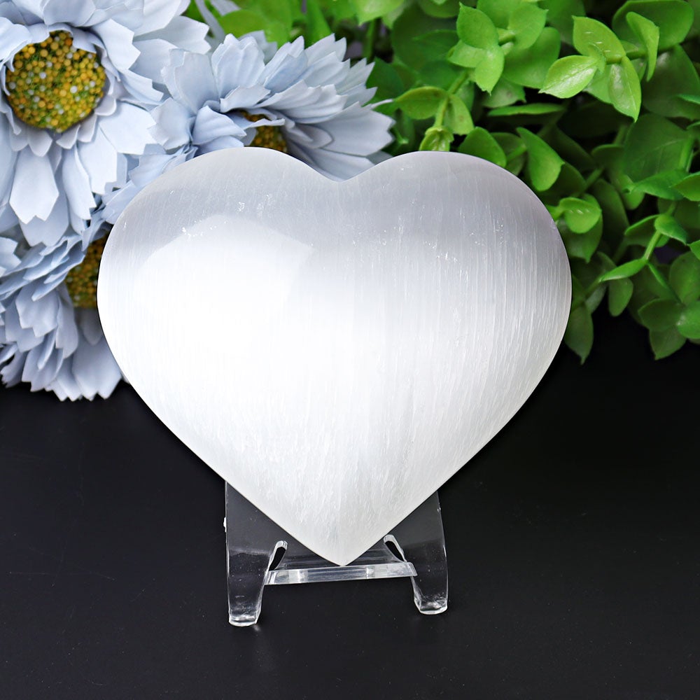 1.7"-2.8" Selenite Heart Crystal Carvings Best Crystal Wholesalers