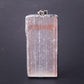Wire Wrapped Pink Selenite Square Slice Crystal Pendant Best Crystal Wholesalers