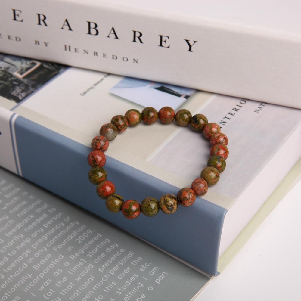 8mm Unakite Crystal Bracelet