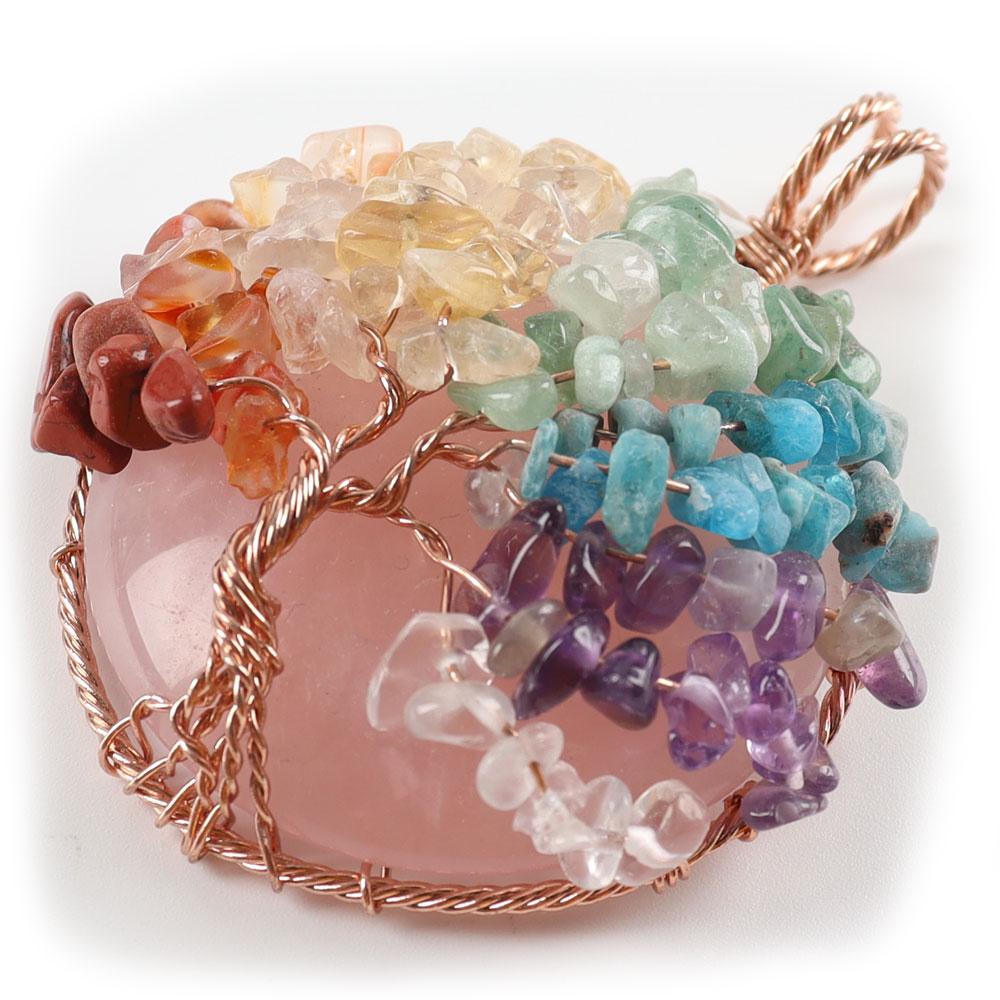 Tree of Life Pendant, Chakra Charm, Quartz Chips, Chakra Pendant Best Crystal Wholesalers