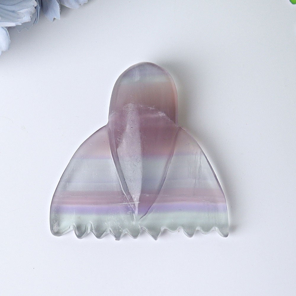 2.2" Fish Tail Crystal Carvings Animal Bulk Best Crystal Wholesalers Yellow Calcite Fluorite Green Aventurine Purple Mica