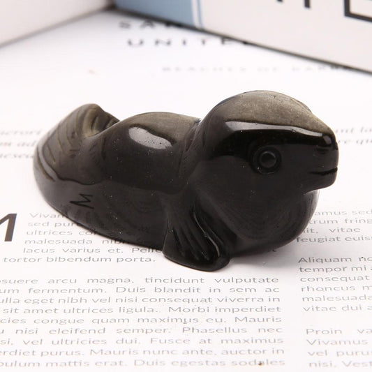 Silver Obsidian Sea Lion Carving Animal Bulk Best Crystal Wholesalers