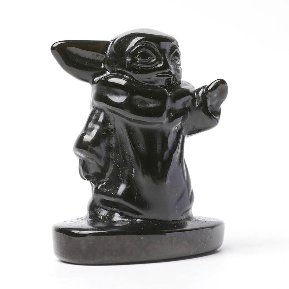 Black Obsidian Master Yoda Crystal Carvings Cartoon Bulk Cartoon BulkBest Crystal Wholesalers