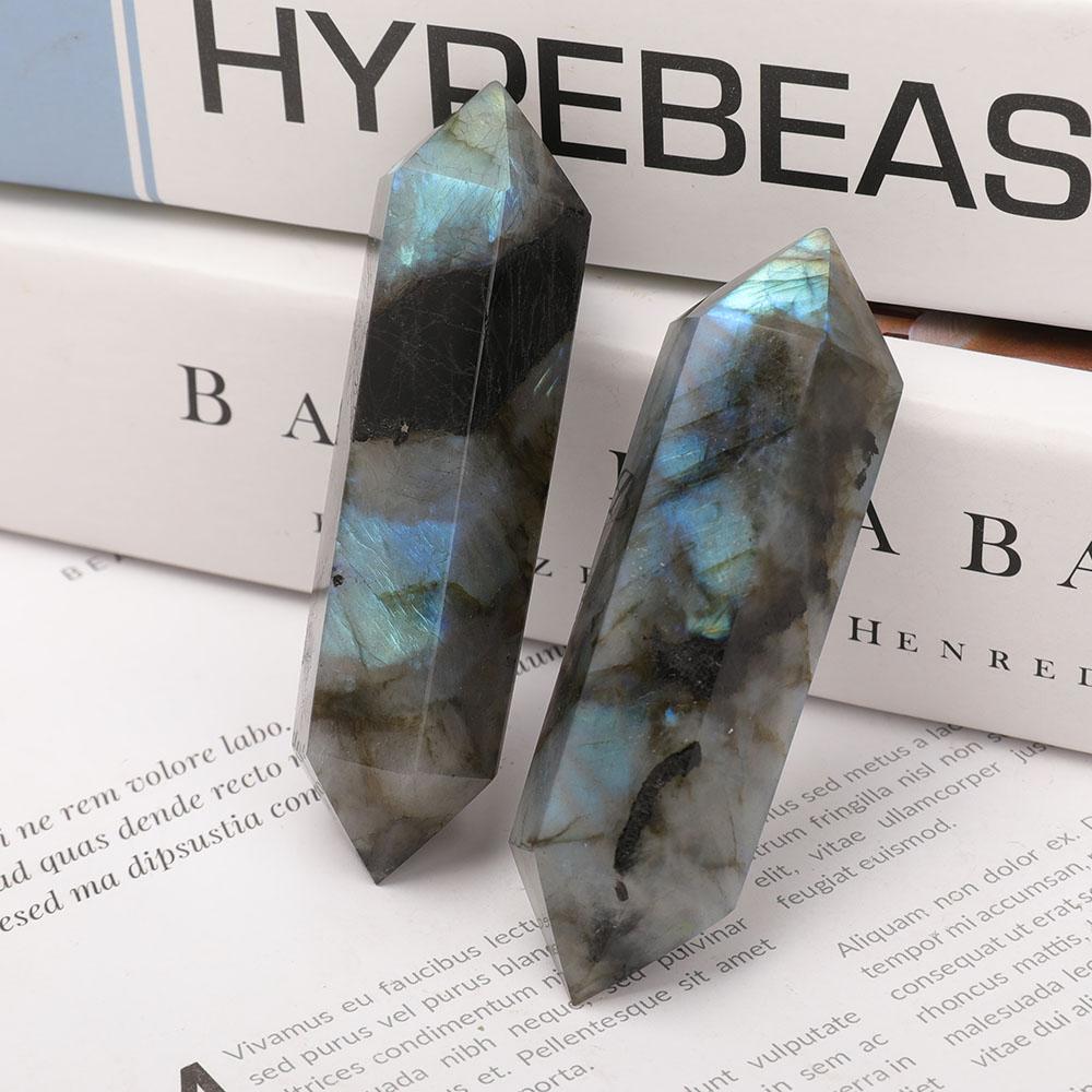 Set of 2 Labradorite Double Terminated Towers Points Bulk Best Crystal Wholesalers