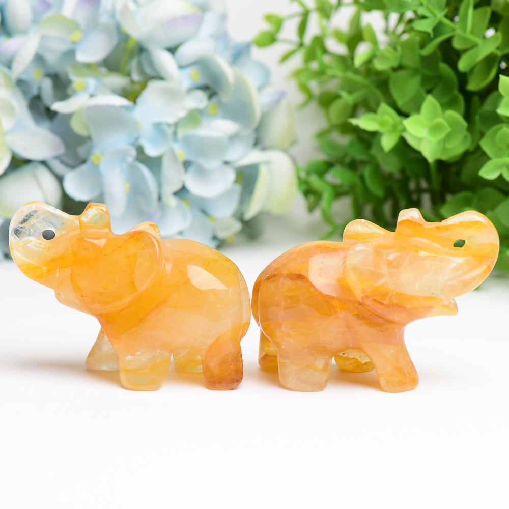 3.5" Golden Healer Elephant Animal Crystal Carving Bulk Best Crystal Wholesalers