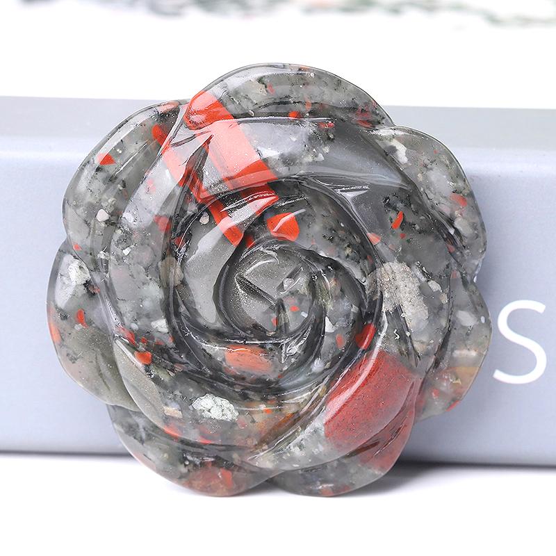 2" Rose Flower Crystal Carvings Plants Bulk Best Crystal Wholesalers