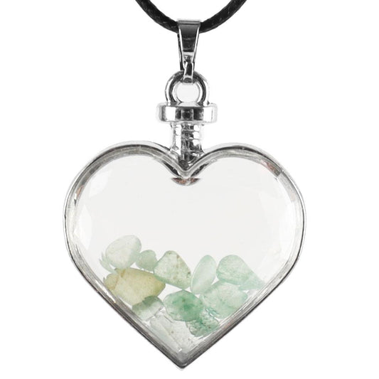 Heart Shaped Crystal Chips Infused Pendant Best Crystal Wholesalers