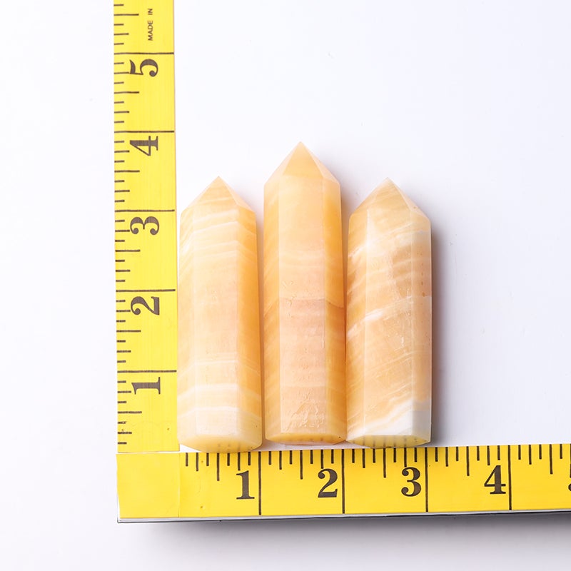 Set of 3 Honey Calcite Towers Points Bulk Best Crystal Wholesalers