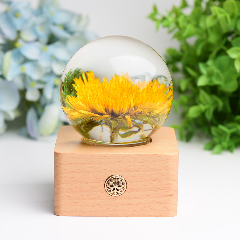 1 Set Resin Sphere with Sunflower Touch-sensitive Switch Lamp Free Form for Bulk WholesaleBest Crystal Wholesalers