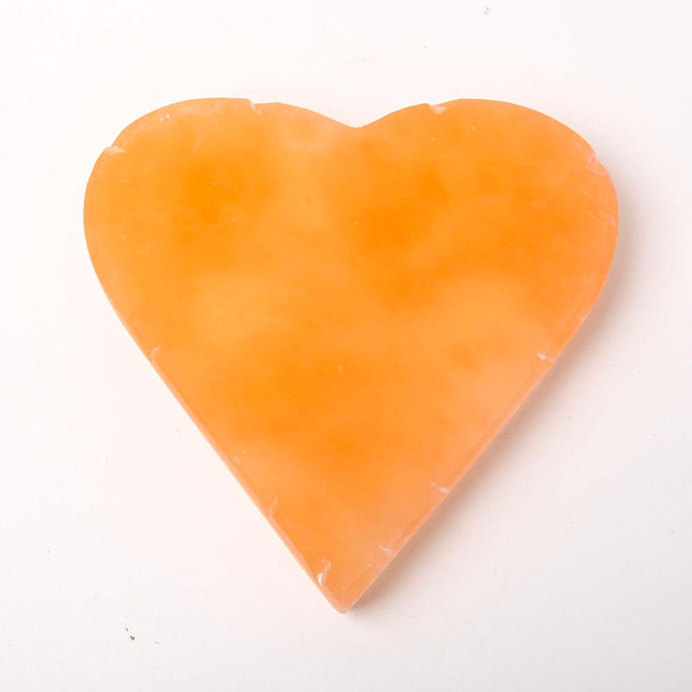 5" Peach Selenite Heart Shape Carvings Bulk Best Crystal Wholesalers