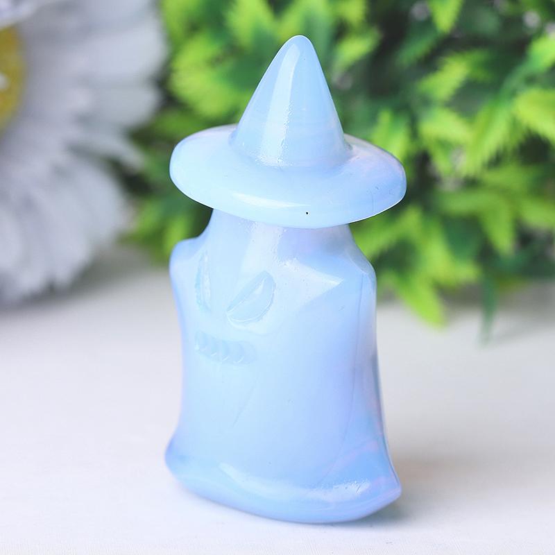 2.5" Blue Pink White Opalite Ghost Crystal Carvings for Halloween Best Crystal Wholesalers