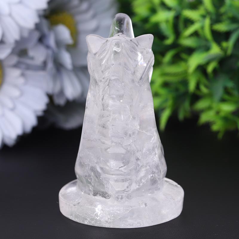 3" Clear Quartz Unicorn Crystal Carvings Animal Bulk Best Crystal Wholesalers