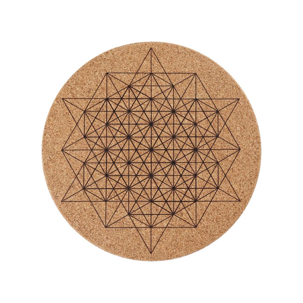 Cork Carved Pattern Coaster