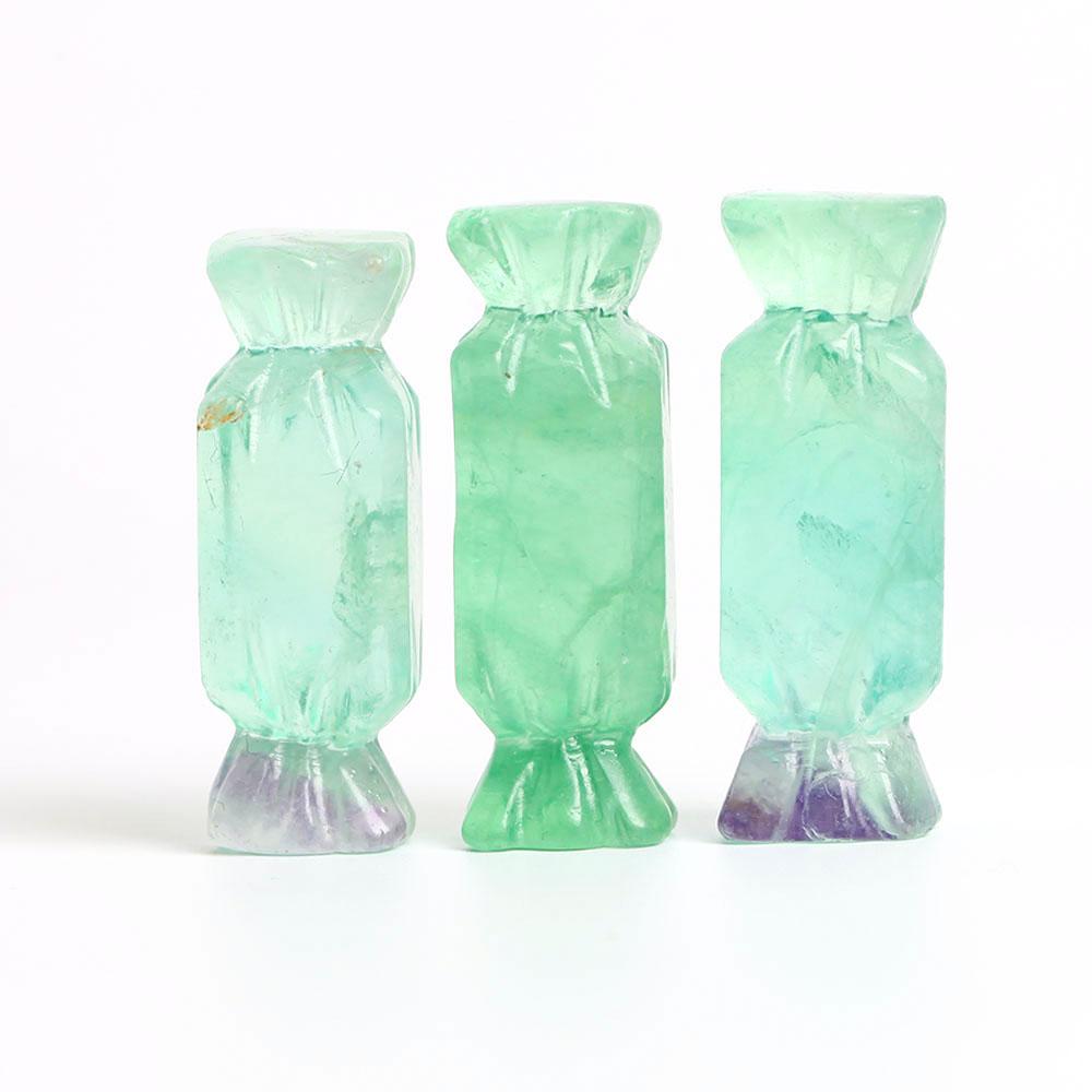 Set of 3 Fluorite Candy Shape Carving Decoration Model Bulk Best Crystal Wholesalers