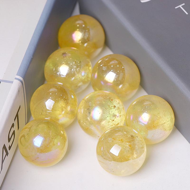 0.25kg Aura Yellow Crystal Spheres Best Crystal Wholesalers