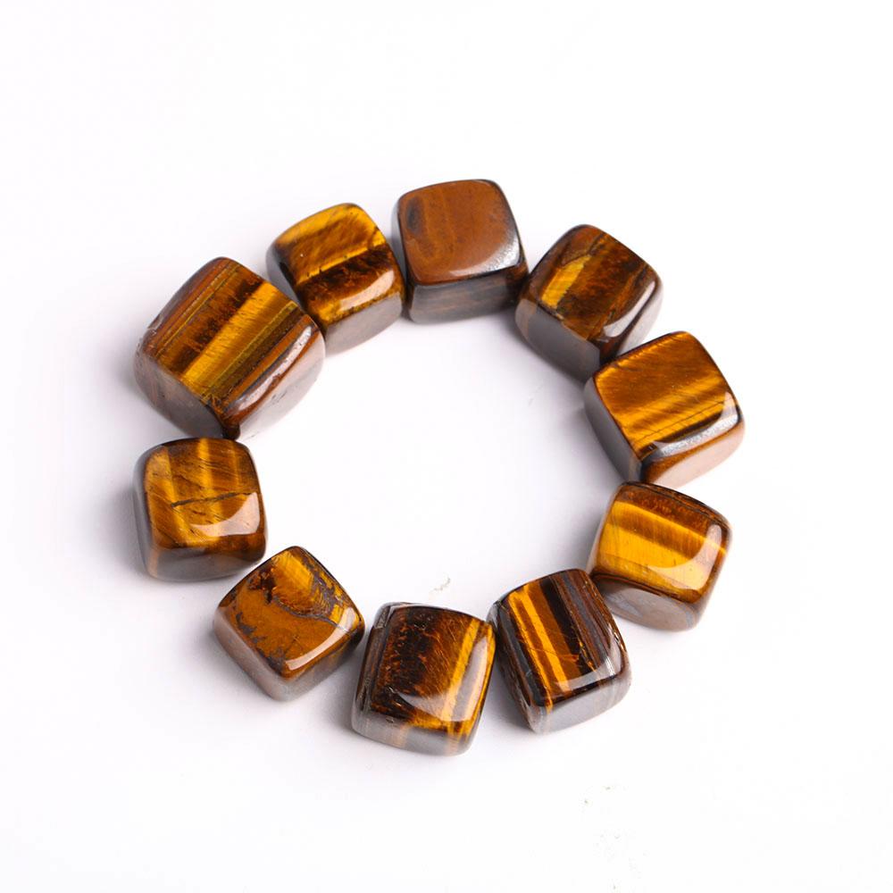 0.1kg Tiger Eye Crystal Cubes bulk tumbled stone Best Crystal Wholesalers