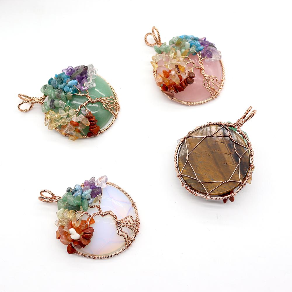 Tree of Life Pendant, Chakra Charm, Quartz Chips, Chakra Pendant Best Crystal Wholesalers