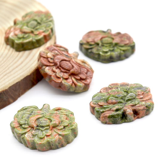 Hand Carved Unakite Crystal Flowers Plants Bulk Best Crystal Wholesalers