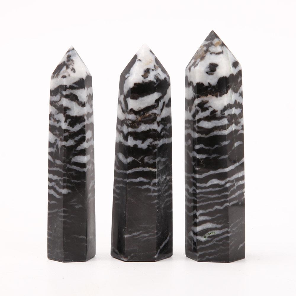 Set of 3 Zebra Jasper Crystal Towers Points Bulk Best Crystal Wholesalers