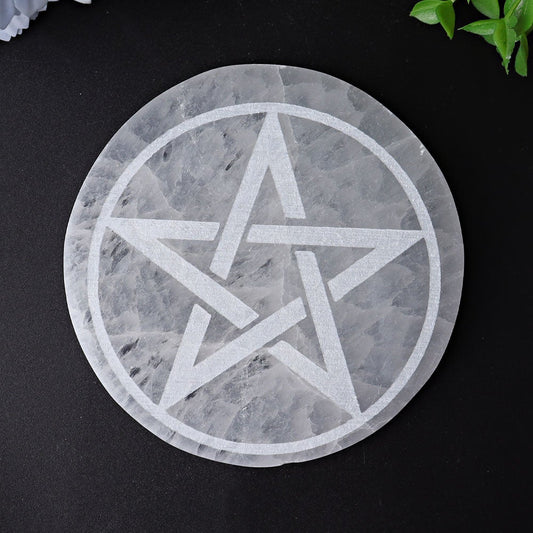 4" Selenite Plate with Printing Best Crystal Wholesalers