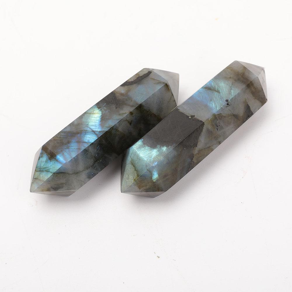 Set of 2 Labradorite Double Terminated Towers Points Bulk Best Crystal Wholesalers