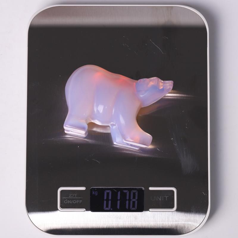 3" Pink Opal Bear Carving for Collection Crystal Gift Animal Bulk Best Crystal Wholesalers