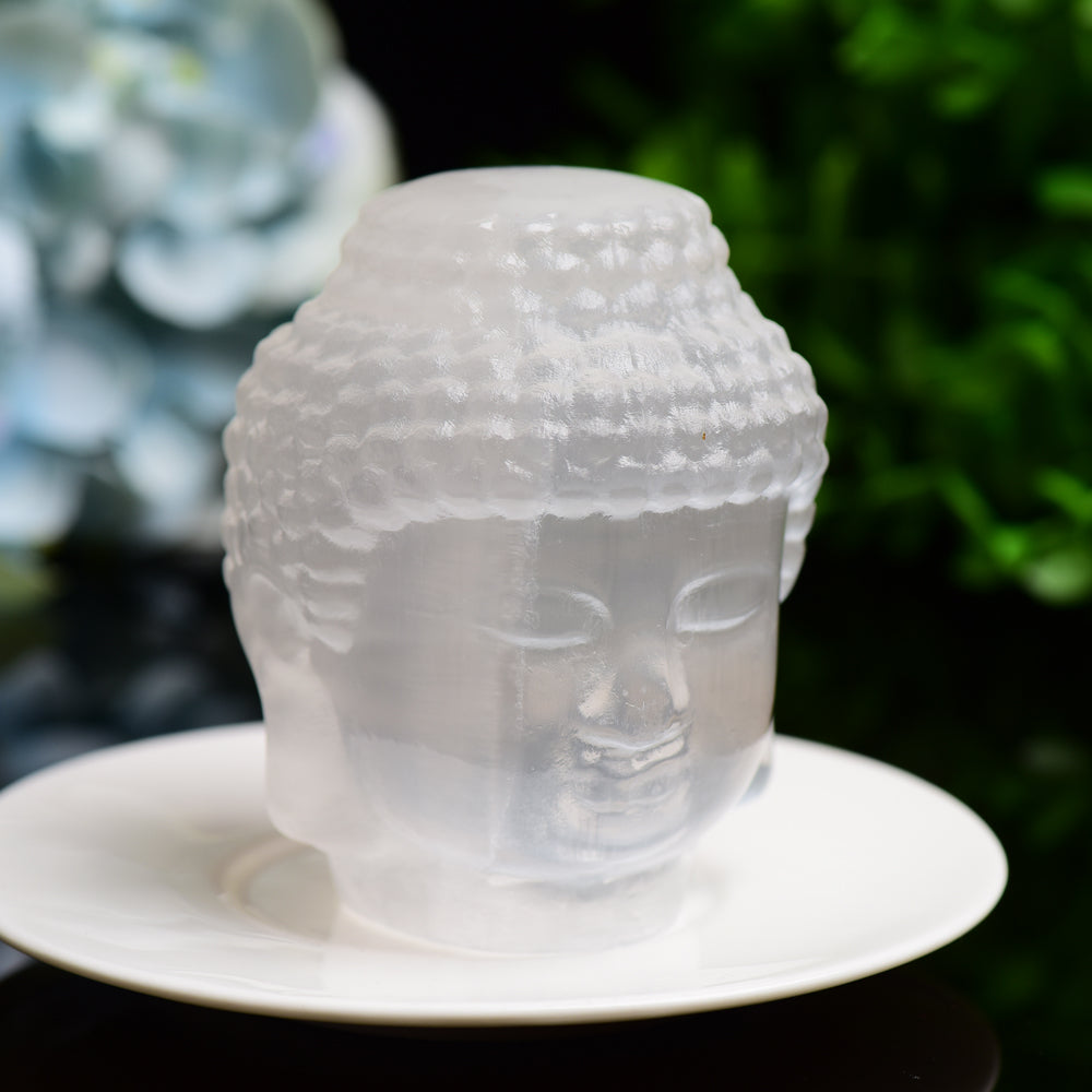 3.3" Selenite Carving Buddha Head Free Form Bulk WholesaleBest Crystal Wholesalers