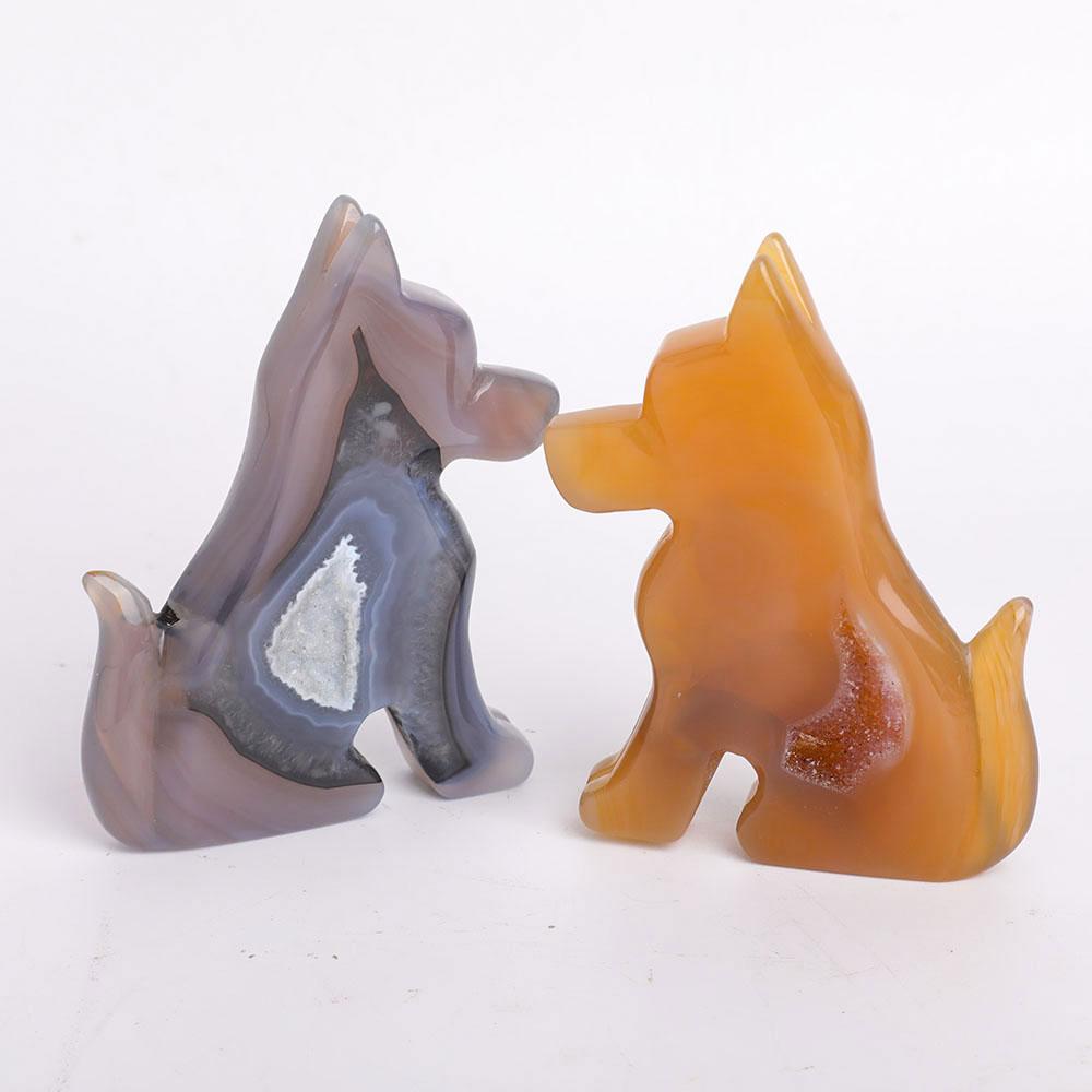 Druzy Agate Dog Carvings Best Crystal Wholesalers