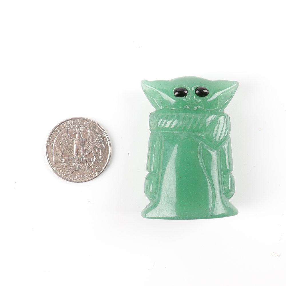 Green Aventurine Crystal Carving Yoda 2" Cartoon Bulk Best Crystal Wholesalers