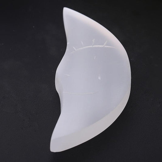 3.5"-4" Hand Carved Selenite Moon  Bulk Best Crystal Wholesalers