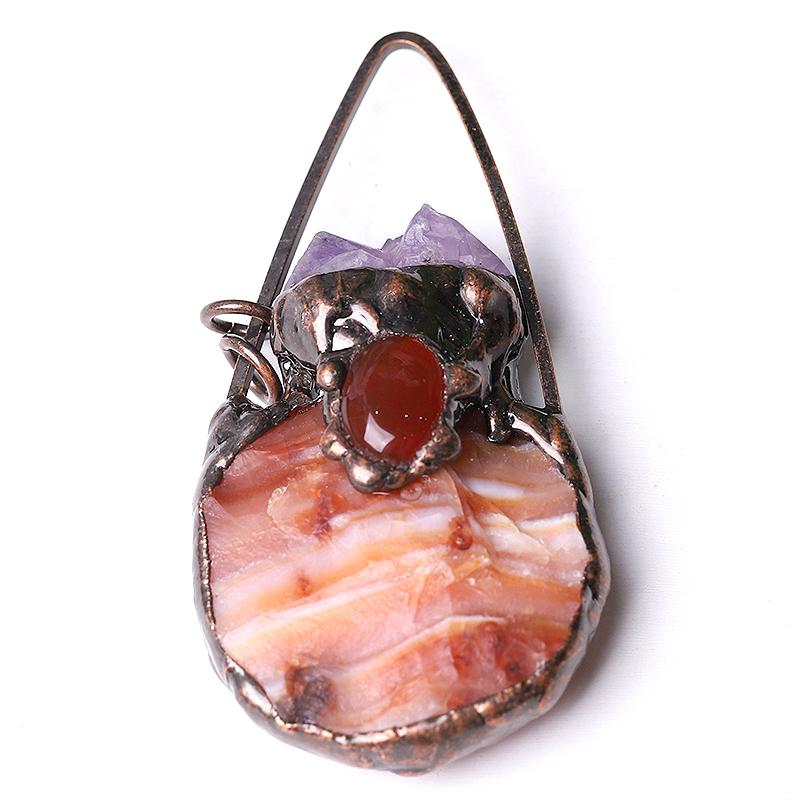 3" Carnelian Amethyst Pendant for Jewelry DIY Best Crystal Wholesalers