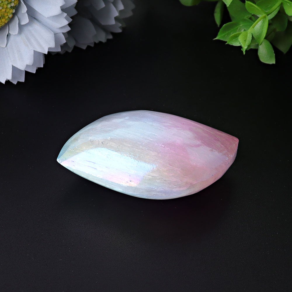 2.6" Selenite Aura Angel Crystal Palm Stone Best Crystal Wholesalers