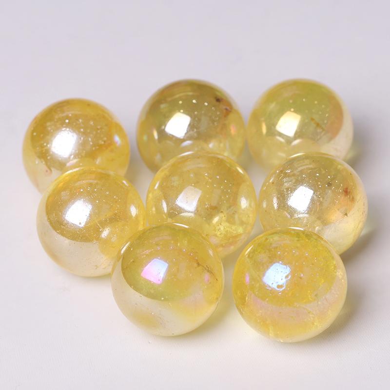 0.25kg Aura Yellow Crystal Spheres Best Crystal Wholesalers