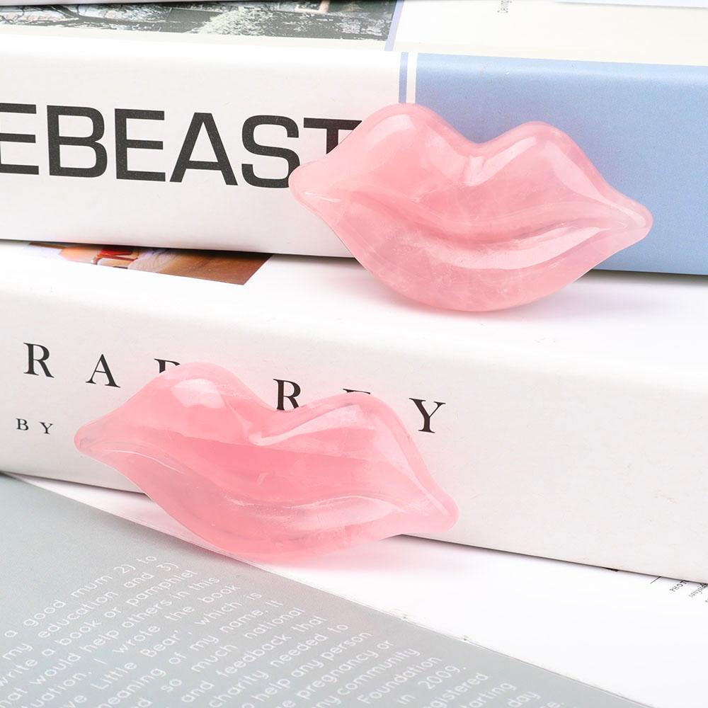 Rose Quartz Lips Shape Crystal Carving Model Bulk Best Crystal Wholesalers