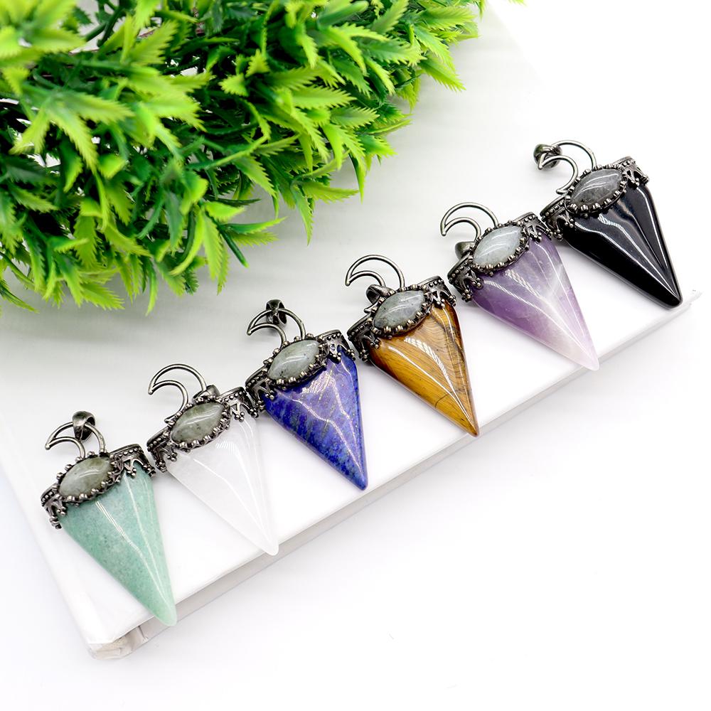 Crystal and Gem Stone Moon Pendants Best Crystal Wholesalers