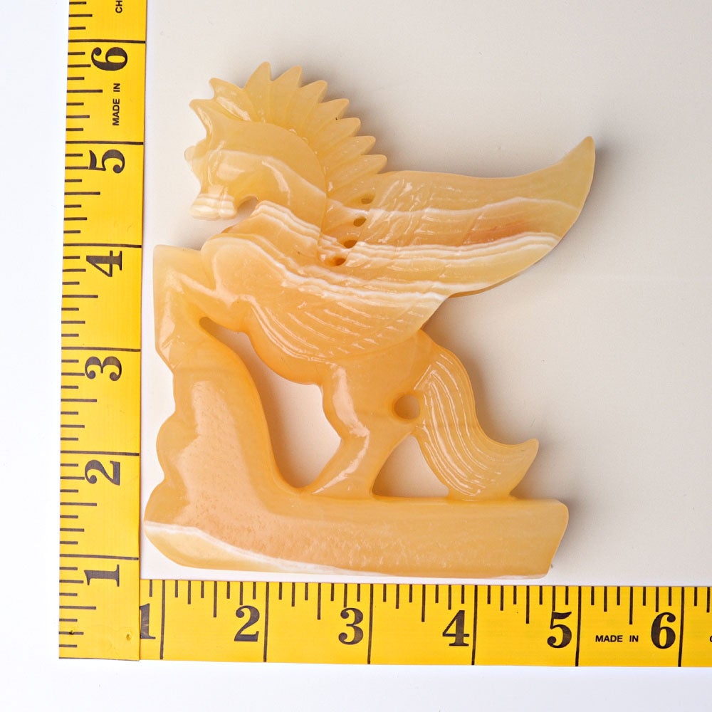 4.8" Yellow Calcite Unicorn Crystal Carvings Free Form Animal Bulk Best Crystal Wholesalers