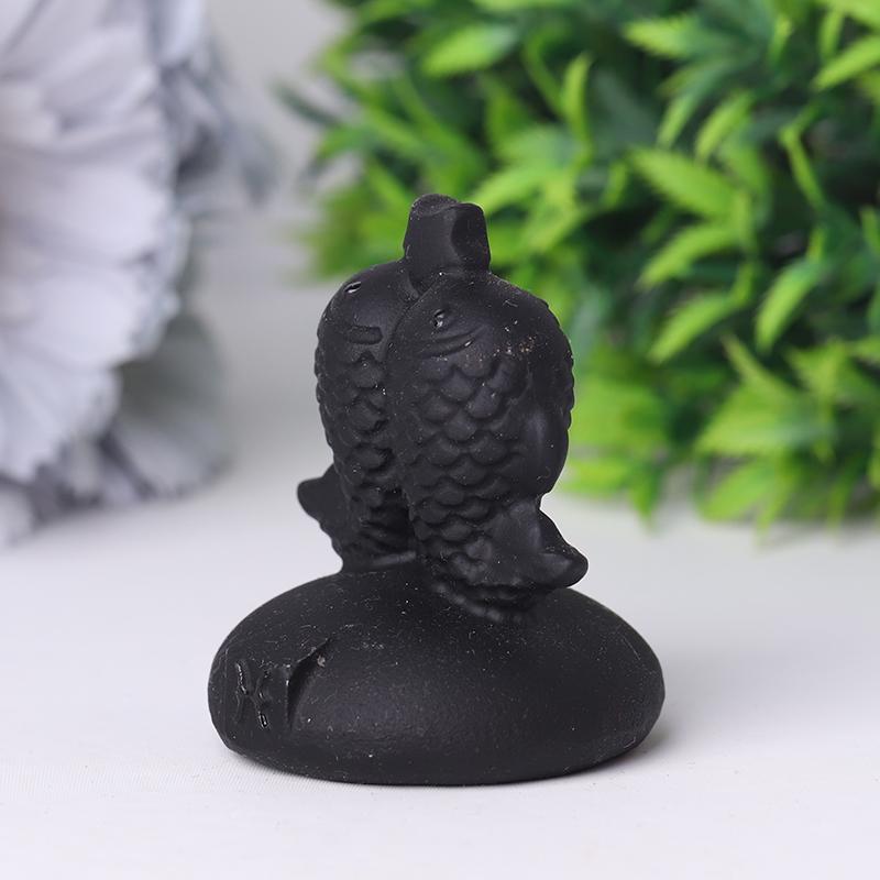 2" Black Obsidian Crystal Carvings Cartoon Bulk Best Crystal Wholesalers