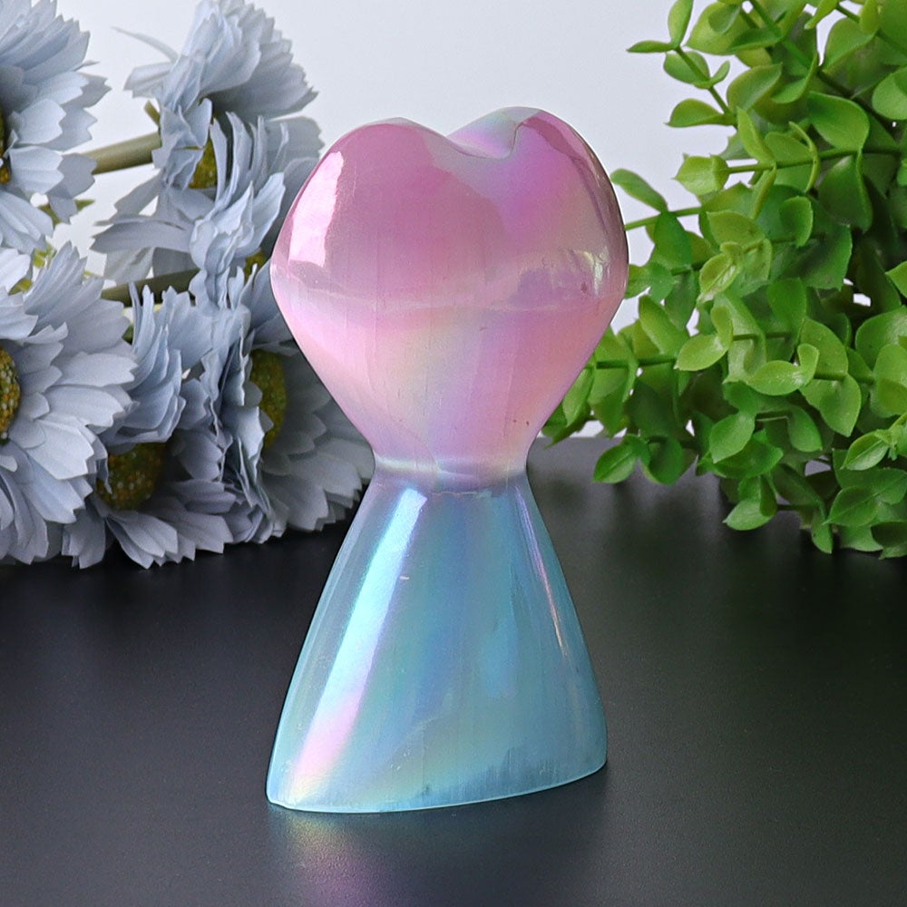 4.2" Selenite Aura Angel Crystal Heart Towers Points Bulk Best Crystal Wholesalers