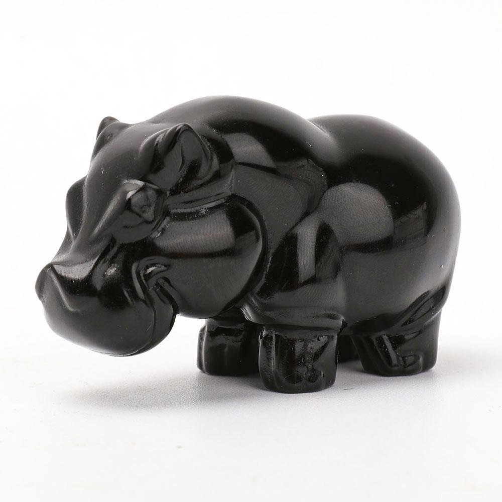 Black Obsidian Hippo Carvings Animal Bulk Best Crystal Wholesalers