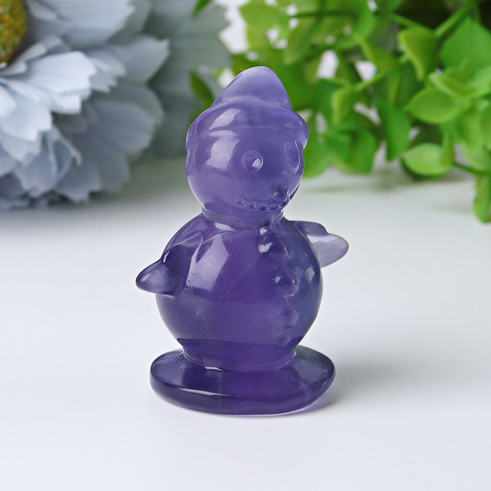 2.3" Fluorite Snowman Crystal Carvings Cartoon Bulk Best Crystal Wholesalers