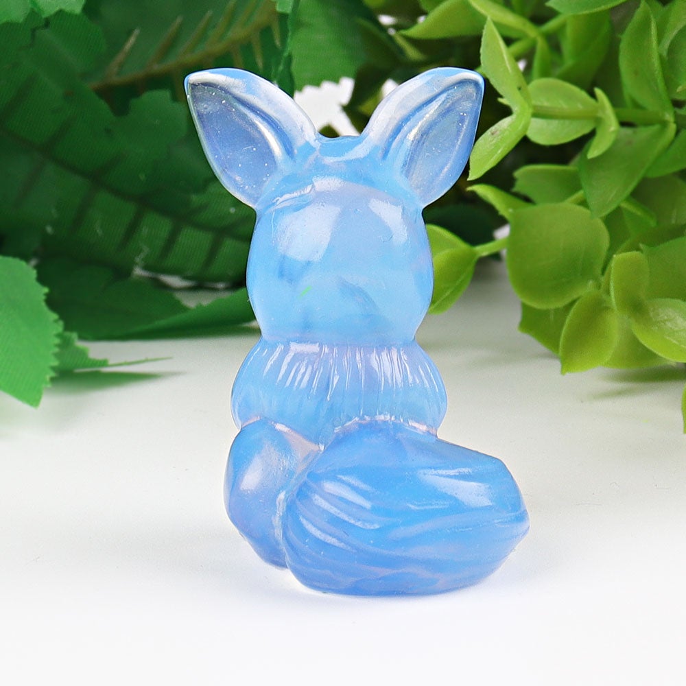 1.95" Blue Opalite Pokemon Evee Crystal Carvings Best Crystal Wholesalers