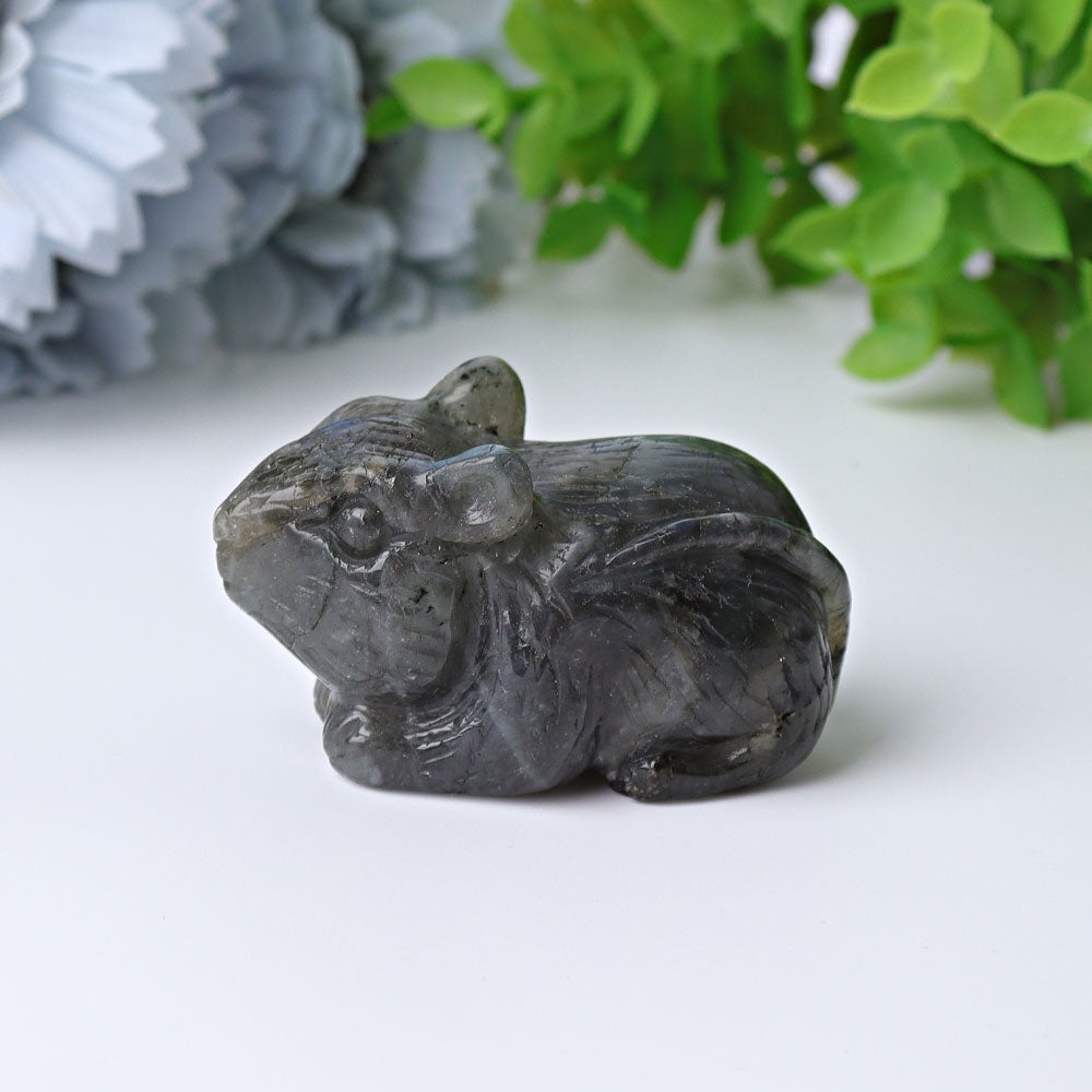 2.3" Labradorite Mouse Crystal Carvings Best Crystal Wholesalers