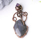 2.5" Labradorite with Amethyst Pendant for Jewelry DIY Best Crystal Wholesalers