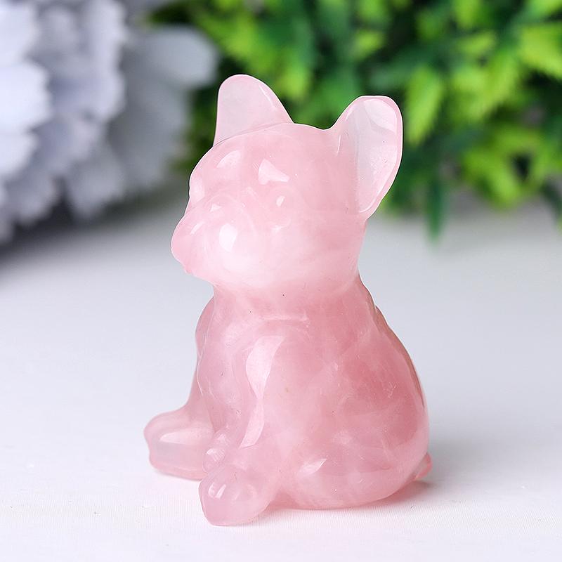 Rose Quartz Dog Crystal Carvings Animal Bulk Best Crystal Wholesalers