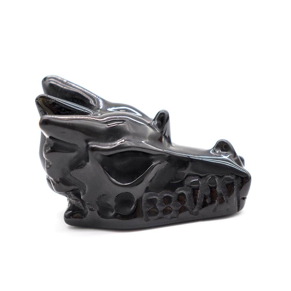 Black Obsdian Dragon Head Carving for Decoration Best Crystal Wholesalers