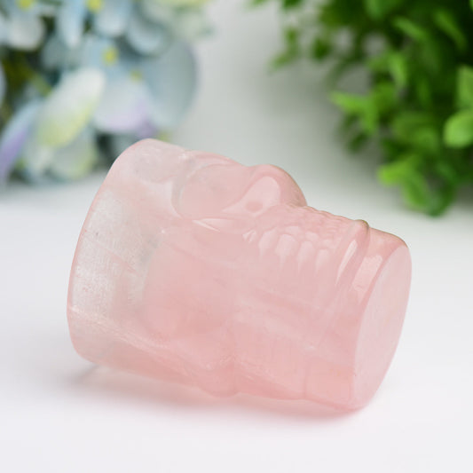 2.8" Rose Quartz Cup with Skull Carving Decor for Bulk WholesaleBest Crystal Wholesalers