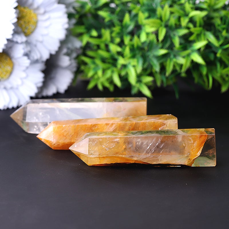 3.5" Set of 3 Golden Healer Towers Points Bulk  Best Crystal Wholesalers